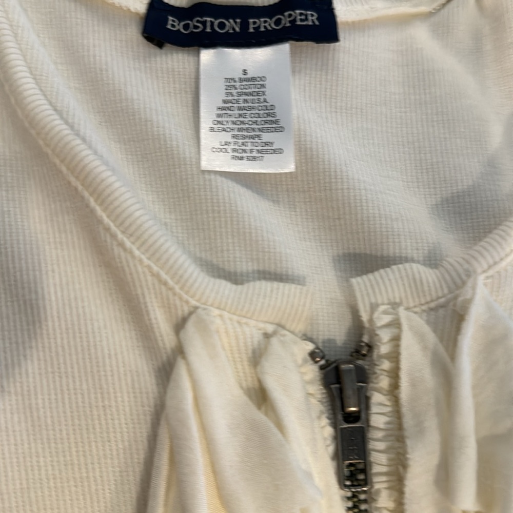 Boston Proper Ruffle Zip Tank - Picture 2 of 2
